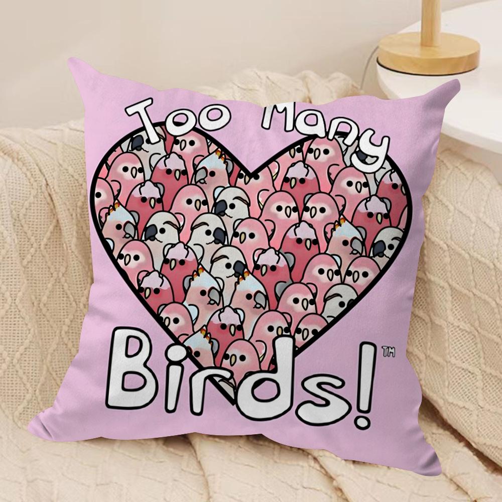 Cute Cockatiel Cushion Cover Silky Short Plush DoubleSided Printed Pillow Case for Sofa All Seasons Home Decor Gift 30x30cm