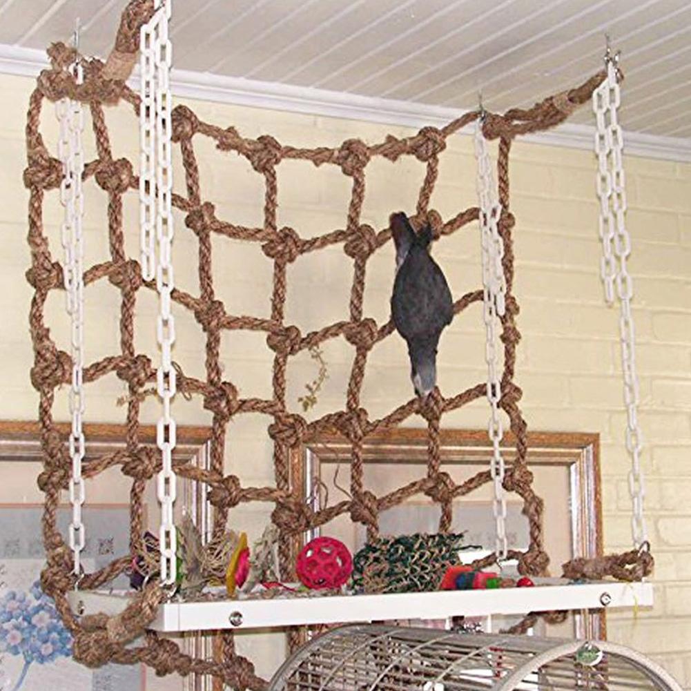 Cotton Rope Bird Climbing Net Birds Toys Parrot Hammock Hanging Swing Climb Chew Toy Accessories
