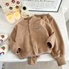 Children's Fall/Winter Reversible Fleece Korean-Style Set: Cute Stand-Up Collar Fleece Jacket + Pants, Thickened Two-Piece Set