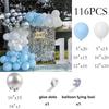 Pastel Blue Balloons Garland White Silver Balloon Arch Kit Gender Reveal Birthday Party Baby Shower Home Party Decoration Globos