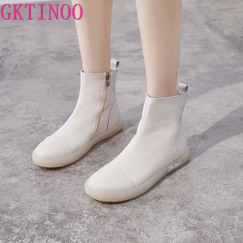 Fashion Genuine Leather Casual Sneakers for Women 2025 Autumn New Vulcanized High Top Tennis Female Fashion Zipper Sport Shoes Woman 41