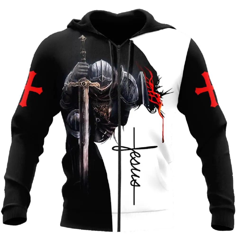 Christian Jesus Herren Hoodie 3D Druck Harajuku Kleidung Mode Kapuzensweatshirt Lässiger Pullover Streetwear Neu Übergroße Jacke