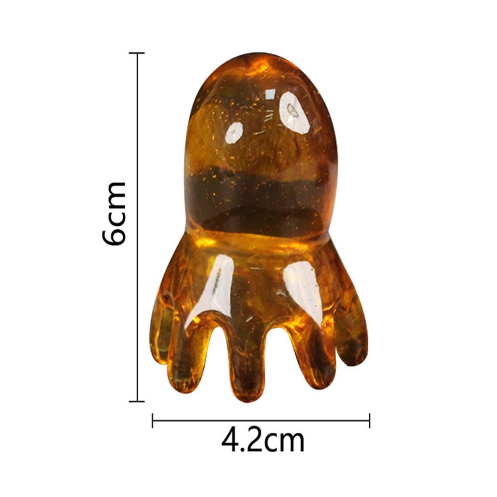 

1 шт., расческа для акупунктурного массажа в форме головы осьминога с широкими зубьями, для спины, шеи и ручного глубокого массажа спины кофейный