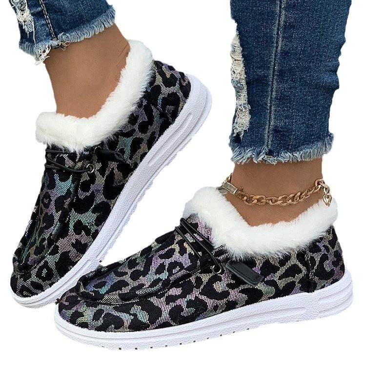 Flat single shoes women's new 2025 autumn spliced deep round toe laces wear casual plus-size women's shoes