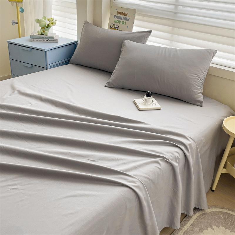 New Thick Minimalist Striped Brushed Bed Sheet for Single Double Student Dormitory