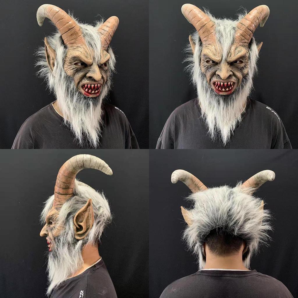 Lucifer Cosplay Horror Blutige Latex Kapuzenmaske Für Halloween Kostümparty Requisiten