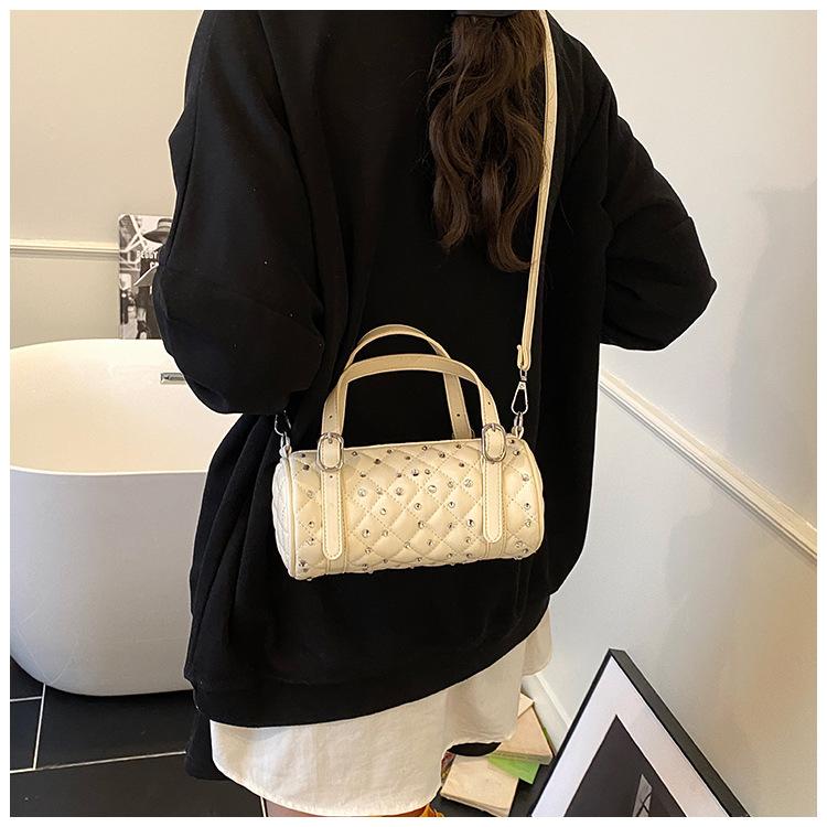 Small Bag Women's New Summer Fashion Rivet Messenger Bag Women's Bag Trendy Versatile Portable Cylinder Bag Tide