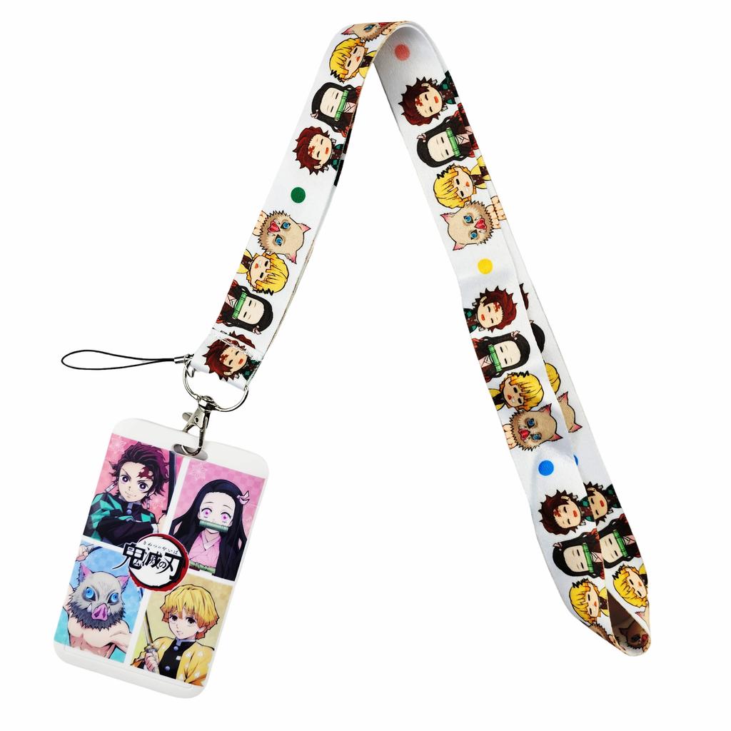Lanyards Keychain Animated Cartoon Badge Holder ID Credit Card Pass Hang Rope Lanyard For Keys Anime Accessories Gifts