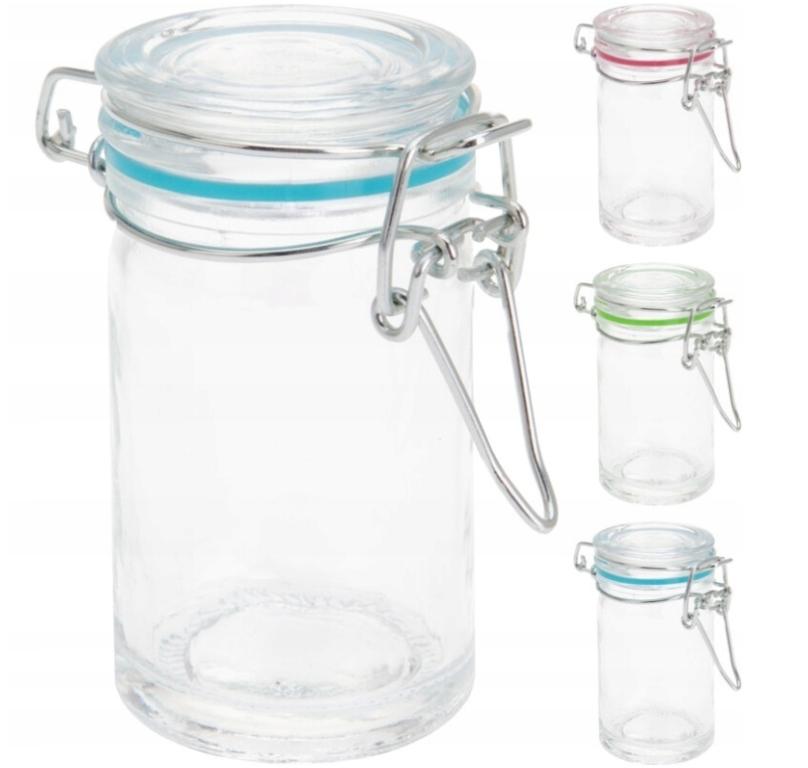 Storage jar with clip 80 ml 4.5x8.5 cm