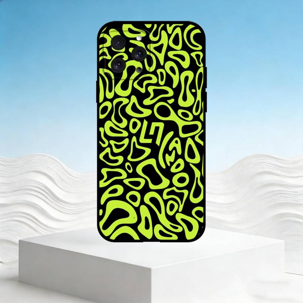 F-Fluid Art Phone Case For iPhone 17,16,15,14,13,12,11 Plus,Pro Max,SE4Soft Silicone Black Cover iPhone16plus