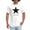 Men Crew Neck Men's Blackstar Iconic Logo T-Shirt White with Black Star Lyric Print Casual Round Neck Short Sleeve Tee -Season Officially Inspired