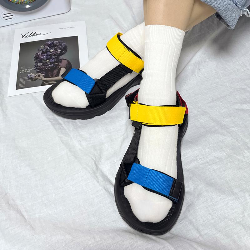 Мужские брендовые летние сандалии Модные сандалии на липучках Уличные сандалии Парные — фото 4