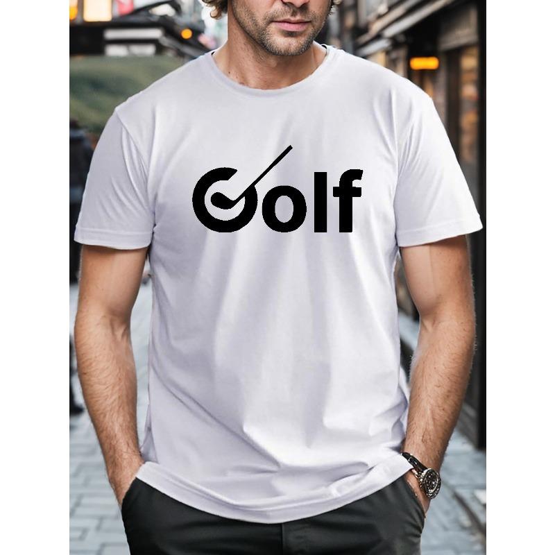 

Plus Size Men s Golf Graphic Print T-shirt for Summer, Fashion Casual Short Sleeve Tees for Males, PLUS SIZE 2XL белый