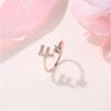 Open Romantic Letter Rings Color Adjustable Party Jewelry Gift Girl Alloy Wedding Bands Couple Friendship Accessories