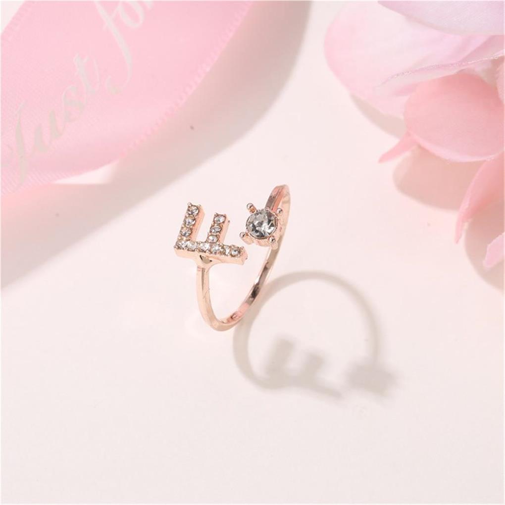 Open Romantic Letter Rings Color Adjustable Party Jewelry Gift Girl Alloy Wedding Bands Couple Friendship Accessories