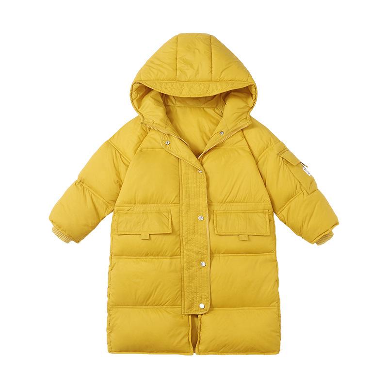 Jachetă de puf de lungime medie pentru copii Uniformă școlară peste genunchi Jachetă de puf groasă