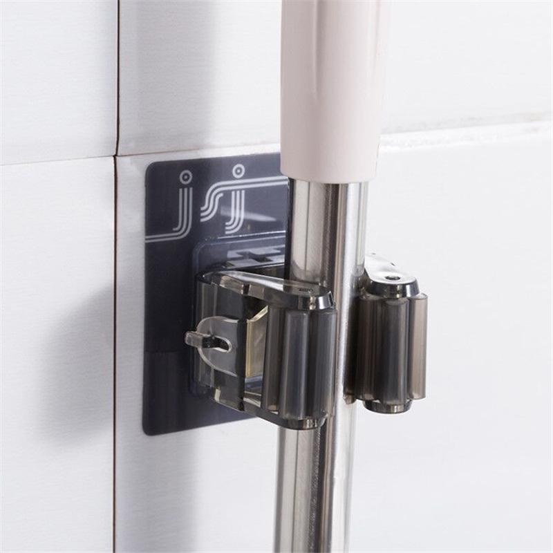 No-Punch Wall-Mounted Mop Holder & Storage Hanger