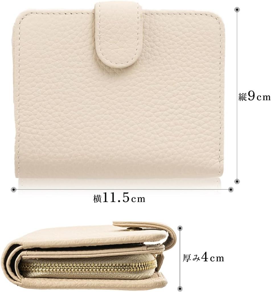 To the In Genuine Leather Bifold Mini Wallet Yet Large with Coin Key Bill Card Gift Greige X Yellow [GRAV] [Soft Touch] (Featured Magazines) Women's