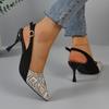 Fashion 2025 Summer Mixed Colors Women's Slingbacks High Heels Pointed Toe Thin Heels Buckle Strap Pumps for Fashion Dress Party Sandals