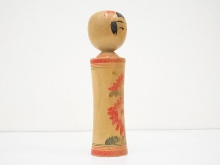 [USED] Kokeshi Doll, Artist-Made, Traditional Japanese Folk Toy, Approx. 21.3cm, Handmade Wooden Doll, Kyodo Gangu, Vintage