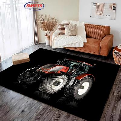 Covor Mare cu Model Serie Tractor Mașini Mari pentru Living Acasă, Dormitor Copii, Covoraș de Ușă pentru Canapă, Covor de Podea Antiderapant, Covoraș Decorativ