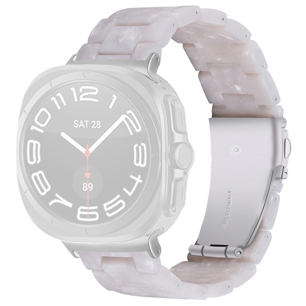 For Samsung Galaxy Watch Ultra 47mm Waterproof Resin Acrylic Watch Strap Buckle Design Wrist Band
