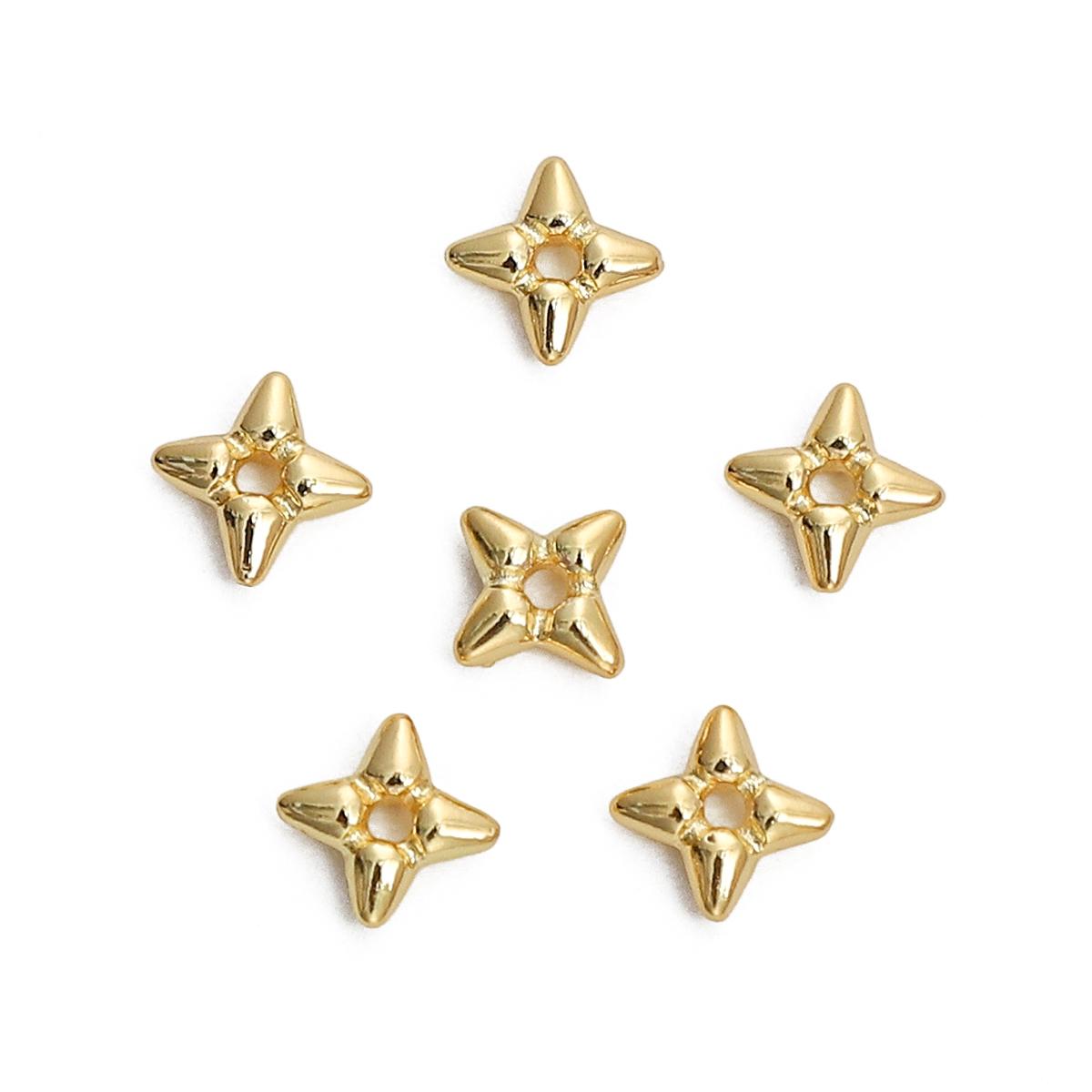 

10 шт. медные необычные космические бусины для браслета, ожерелья, изготовления ювелирных изделий своими руками 7x7mm 10pcs золотой