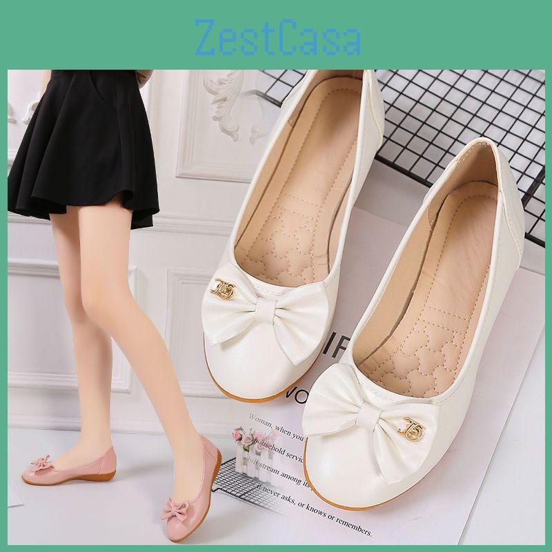 Color Shoes Female Solid Women Shallow Mouth Antislip Round Head Flat Bottom Work Soft Role Shoes Fpptwears