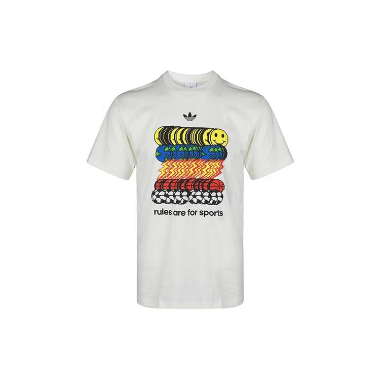 adidas originals Sportsrule Printing Short Sleeve White Men s FM1379 XS