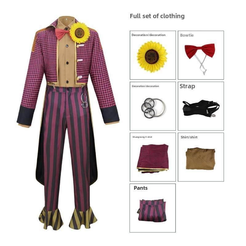 Dead By Daylight Clown Cosplay Costume Full Set With Polyester Fabric For Cosplay Enthusiasts M