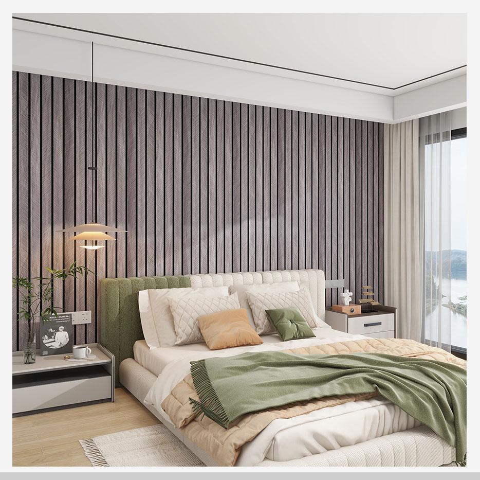 Thickened Faux Grille Self-Adhesive Fluted Panel Wallpaper Waterproof MoistureProof Home Accent Wall Renovation Sticker