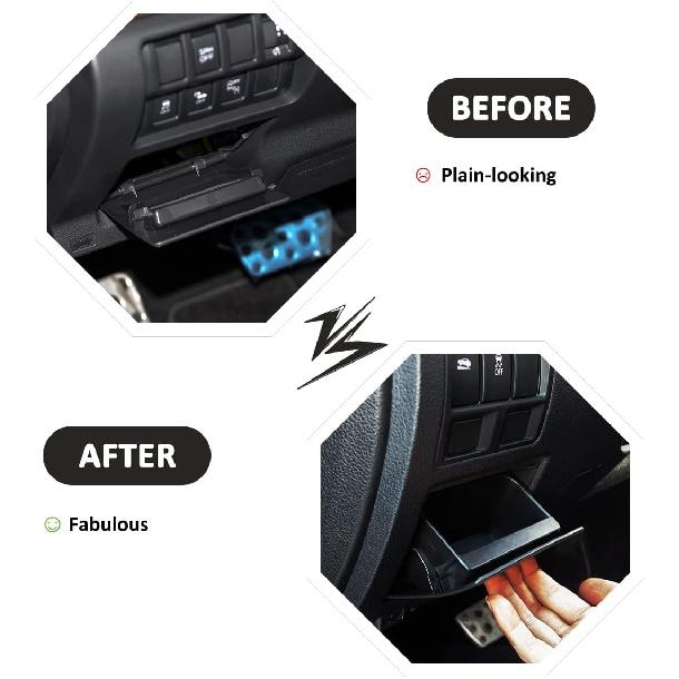 Car Interior Fuse Storage Box Black 1PCS Compatible with Subaru Forester/XV/Outback/Legacy Replacement Fuse Box Coin Container Storage Dash Tray