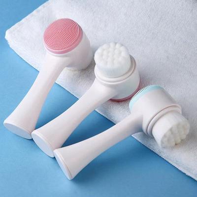 Doppelseitige Gesichtsreinigungsbürste Silikon Gesichtsreiniger Mitesserentfernung Porenreiniger Massage Peelingbürste Gesichtsbürste