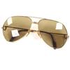Great Cartier Sunglasses Trinity Two-bridge Logo Metal Gold Mens Used