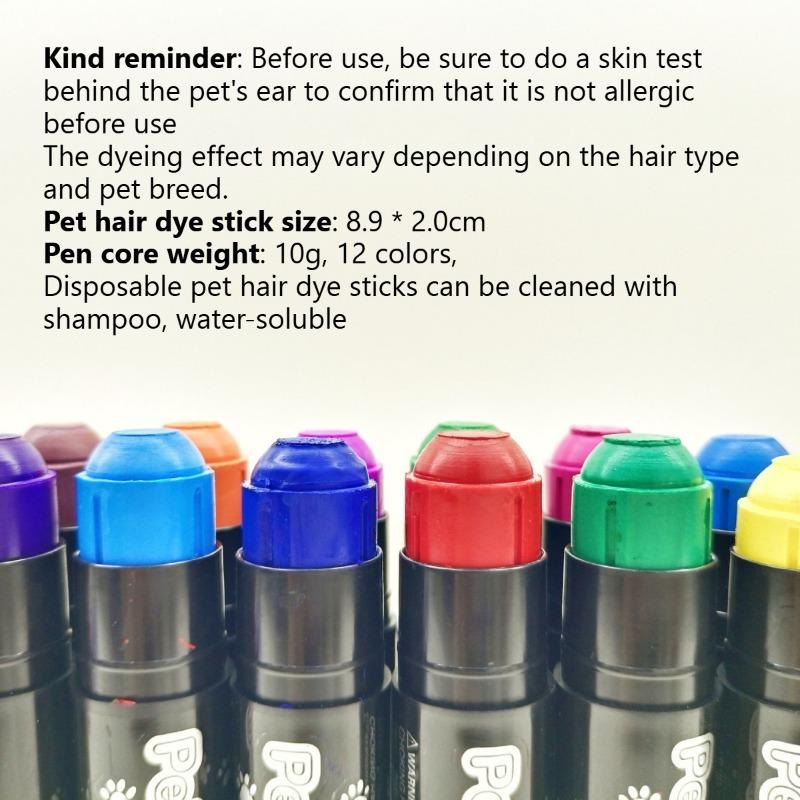 Spezieller Haarfärbestift für Haustiere, leicht zu reinigen, Einwegprodukt, ungiftig, leuchtend, auswaschbar, farbenfrohe Hundehaarfärbepaste, Tiermarker-Stift
