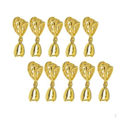 10 Sets Filigree Pendant Bails Plug Closets for DIY