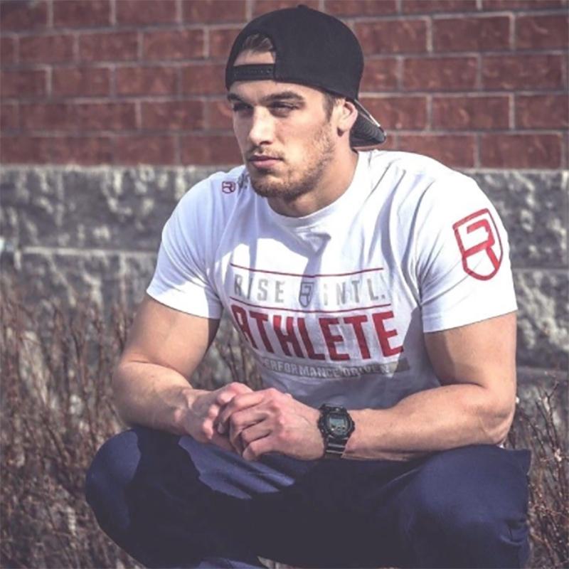 Mens Slim Fit Gym Crossfit Fitness Bodybuilding Muscle Tshirt Durable Breathable