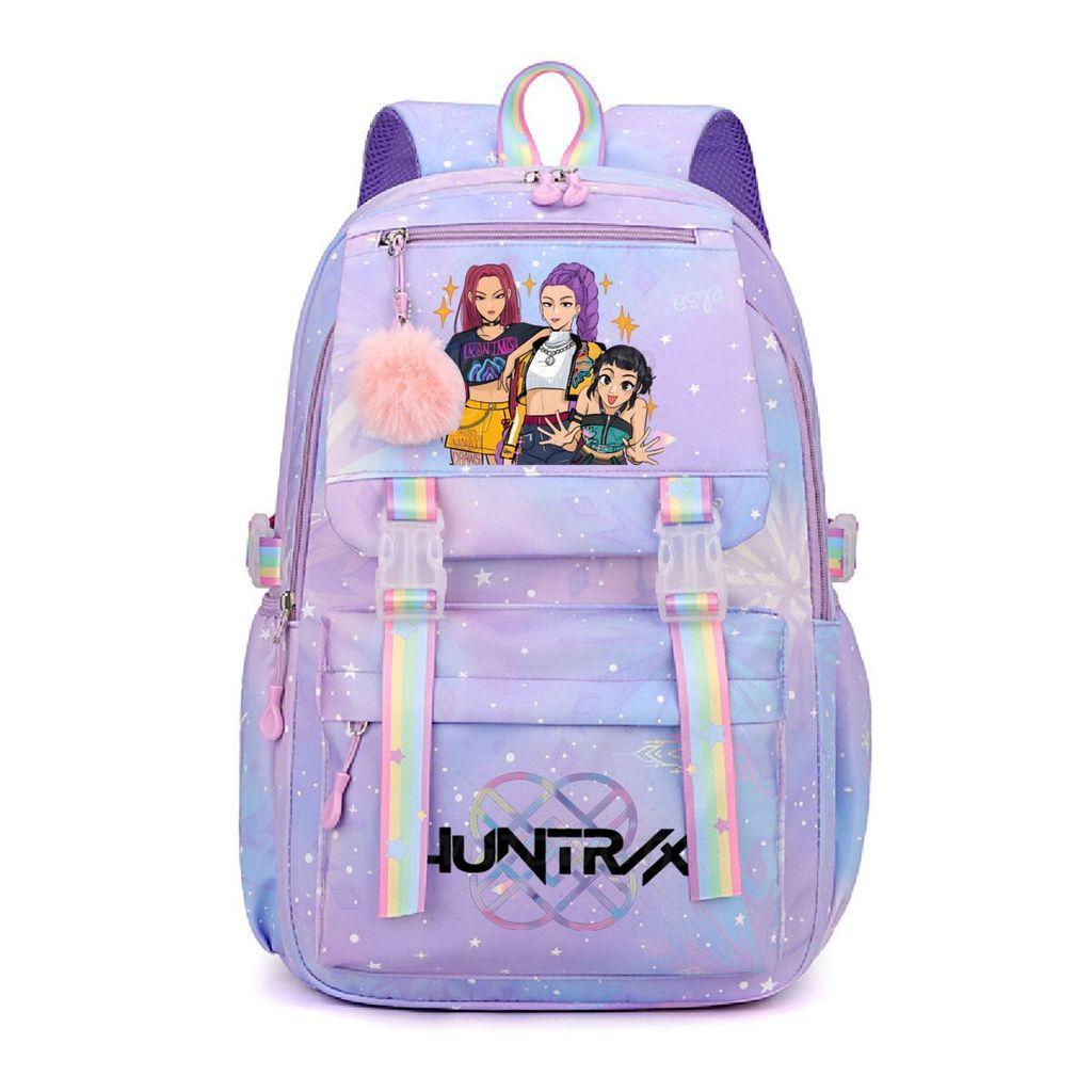 Kids Girls Kpop Rumi Mira Zoey Super Star Singers Printed Backpack Student School Bag