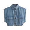 Damen Jeansweste mit Umlegekragen, ärmellos, lockere Passform, lässiges Streetwear Top