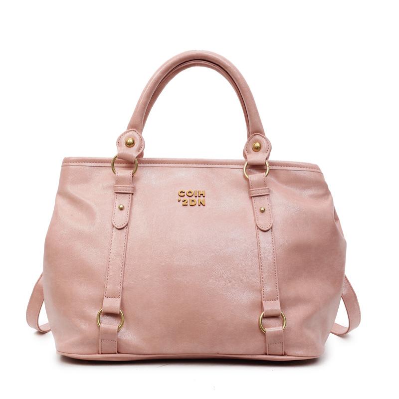 

Корейская ретро сумка большой вместимости, с чувством формы, мягкая и прочная, модная, изысканная, новая, легкая, роскошная, для поездок на работу, через плечо розовый