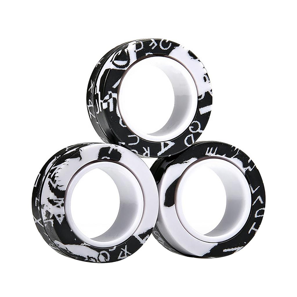 Magnetischer Fingerringe Set für Kinder und Erwachsene Stressabbau und Fokus Spielzeug Drehende Fidget Ringe für Angst und Konzentrationsverbesserung