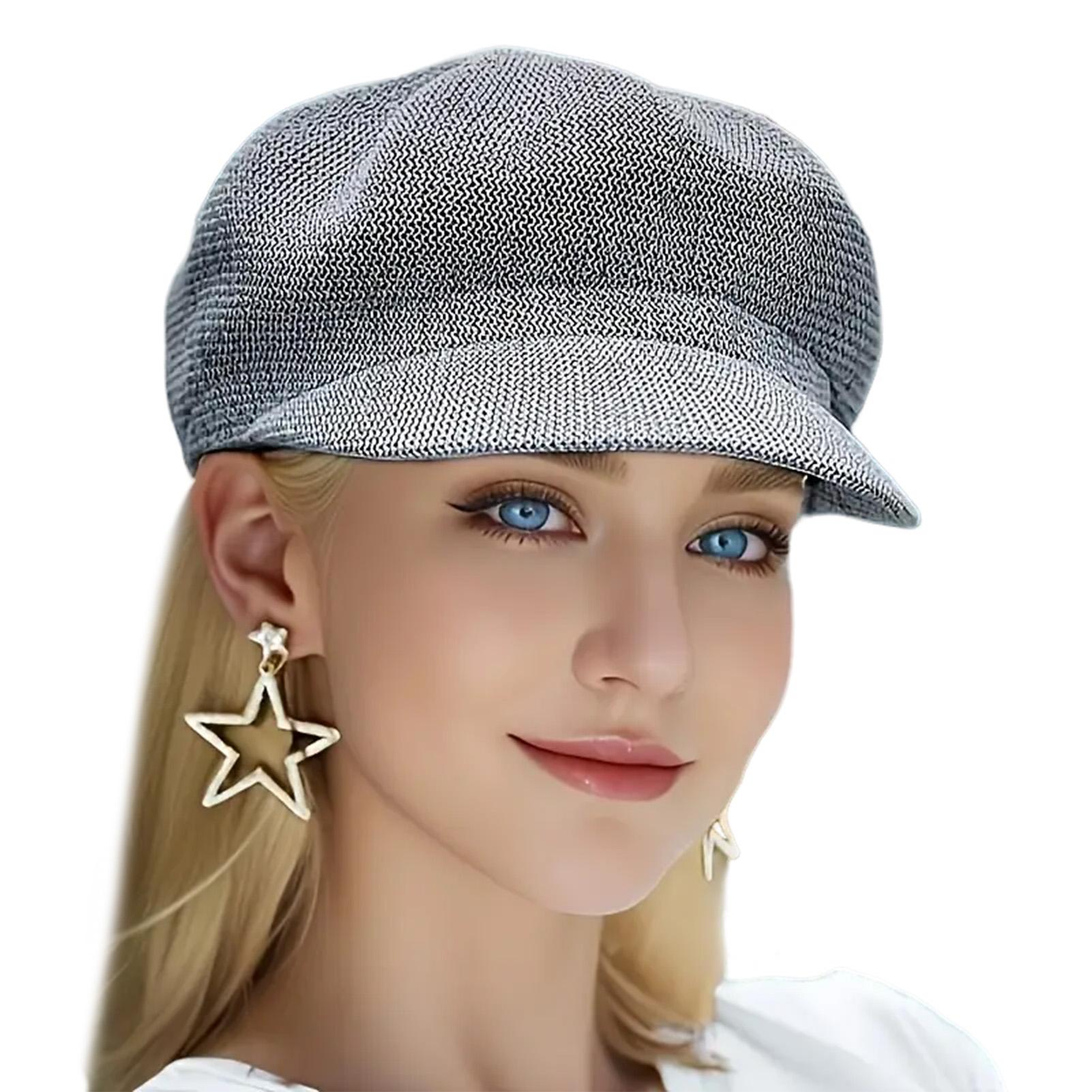 

Women s Trendy Beret Hats Classic French Style Beret for Women Solid Color Soft Fabric Summer Sun Protection Beret for Outdoor серый