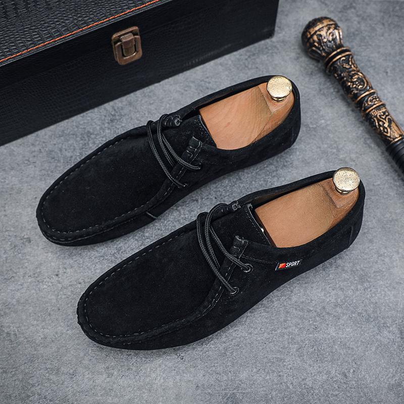 Outdoor Men's Casual Shoes Fashion Breathable Man Loafers Suede Slip on Flats Non-slip Lightweight Mens Driving Shoes Lazy Shoes