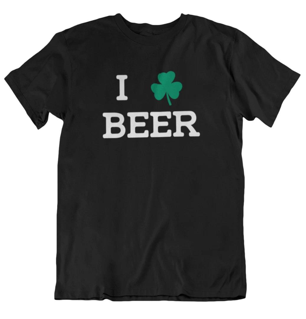 I Love Beer Shirt Funny Party T Shirt Green Clover Tee Saint Patrick s Day Irish 2XL