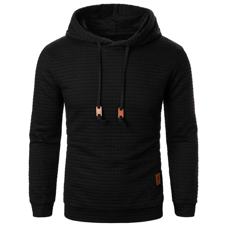 Men’s European & American Jacquard Knit Hooded Sports Top - Autumn/Winter