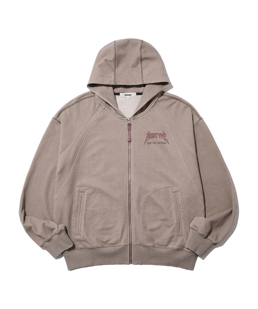 Nontype Signature Print Zip Up (Pigment Beige)
