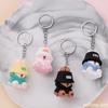 Cute Sleeping Fisherman Bear PVC Keychain, Doll Pendant for Bag & Car Keys, Lovely Gift Key Ring
