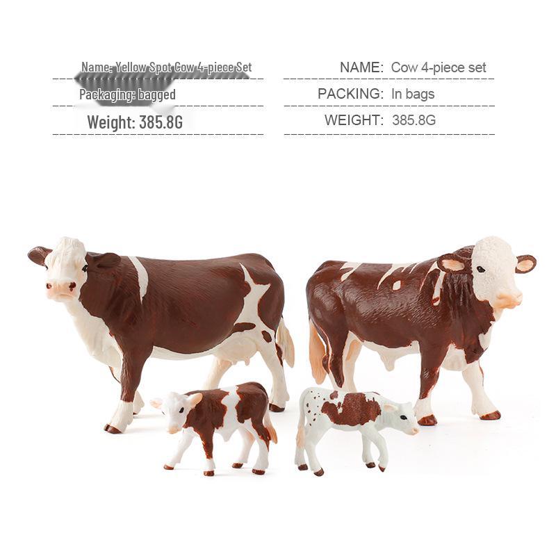 Animal Model Set: Cow, Buffalo, Ox, Rhinoceros, Bison, Bull - Educational Farm Toys for Kids