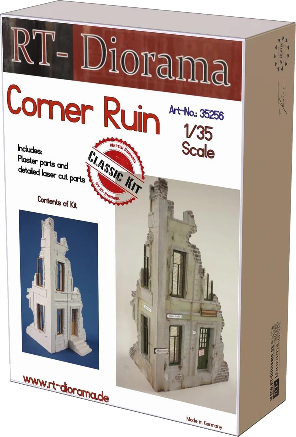 

RT Diorama Scale Ruined Corner Miniature Accessory RTD35256 1/35 (Scenery)