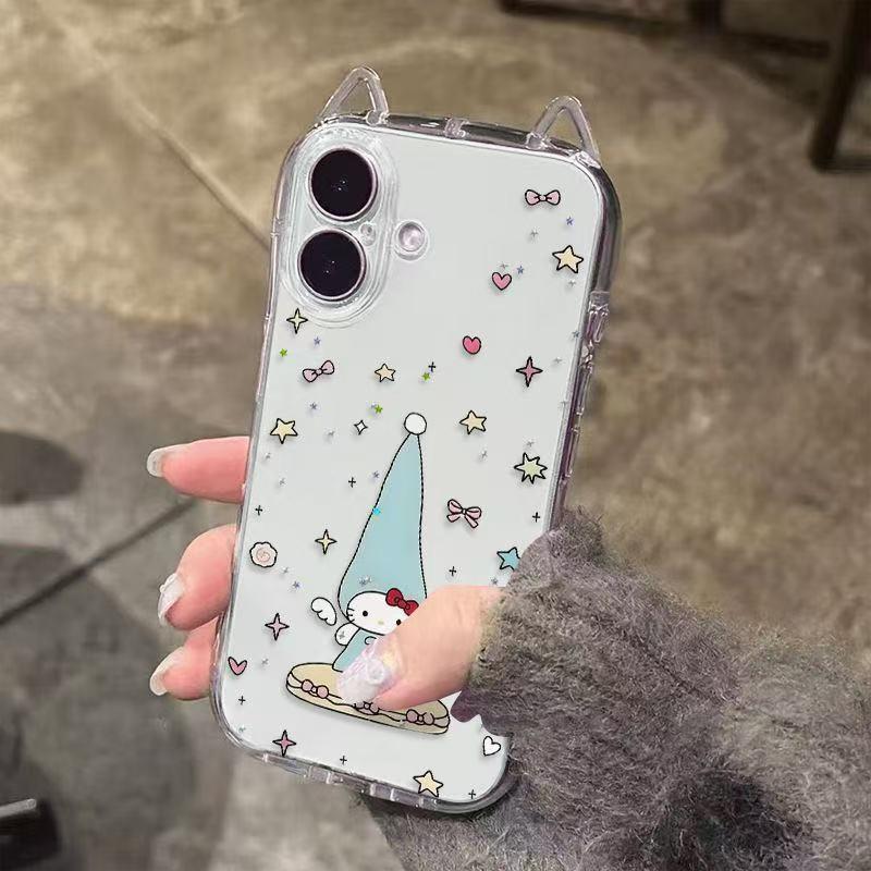 

Hello Kitty Blue Cat Ear High Hat Phone Case for Apple 17PRO/161513PROMAX, Korean Style Apple 15 Pro